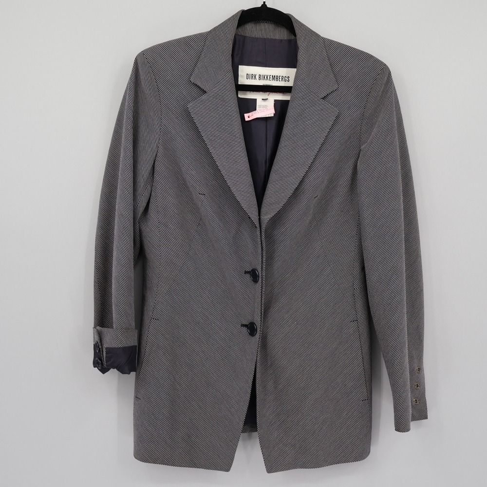 Dirk Bikkembergs Herringbone Blazer Mens 46 Gray‎ Designer Academia Preppy Event